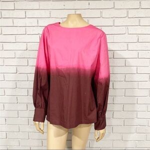 Anthropologie PorridgePink Dorothea DipDyed Blouse